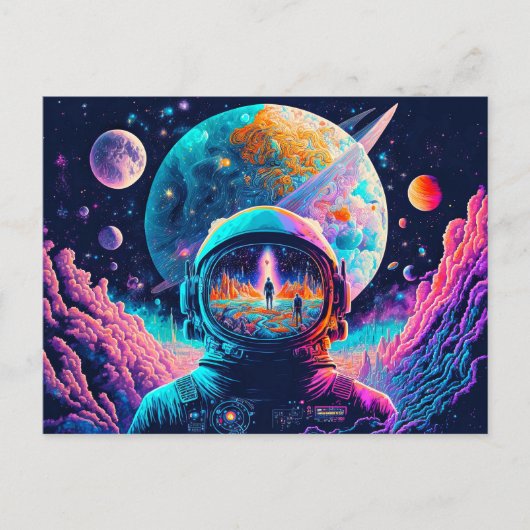 Vom Weltraum und über die Illustration hinaus Postkarte (Vorderseite)