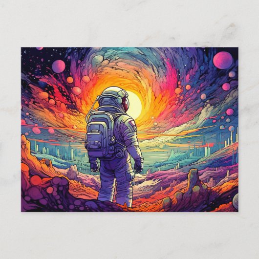 Vom Weltraum und über die Illustration hinaus Postkarte (Vorderseite)