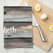 vom Wetter als alter Holzhintergrund signiert Geschirrtuch (Viertel Falte)