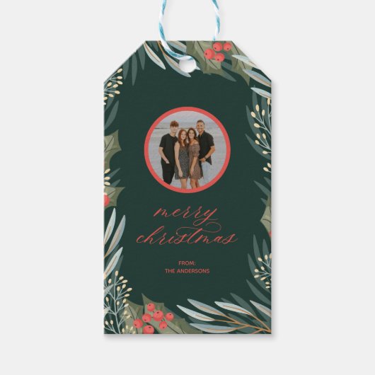 Vom/zum Winter-Foliage Weihnachtsmarken Foto Geschenkanhänger (Vorderseite)