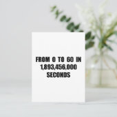 Von 0 bis 60 in Sekunden Postkarte (Stehend Vorderseite)