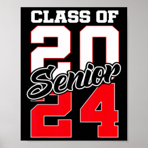 von 2024 Abschluss Gif, Senior 24 Shirt High Schoo Poster