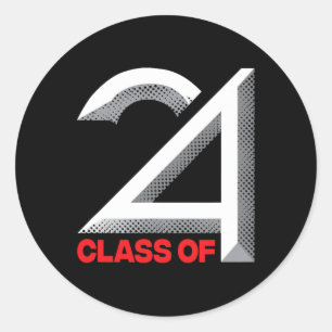 von 2024 Shirt Abschluss Senior High School Colleg Runder Aufkleber