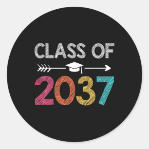 Von 2037 Est 2024 wachsen mit mir Handdrucken K bi Runder Aufkleber