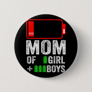 von 3 Jungen 1 Mädchen Geschenk von Kindermüttern Button