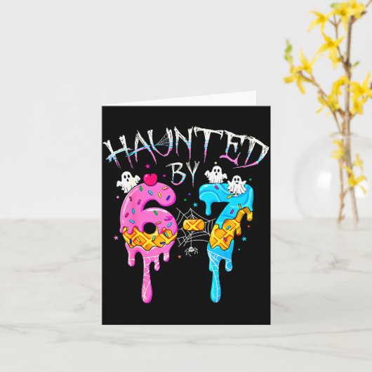 Von 67 Ice Cream Drip Funny Six Seven Meme heimges Karte (Gelbe Blume)