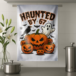 Von 67 lustigen Geistern und Kürbissen Halloween h Geschirrtuch