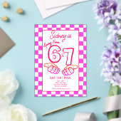 Von 6 bis 7 Meme Geburtstag Checkerboard Einladung (In Situ (Hochzeit))