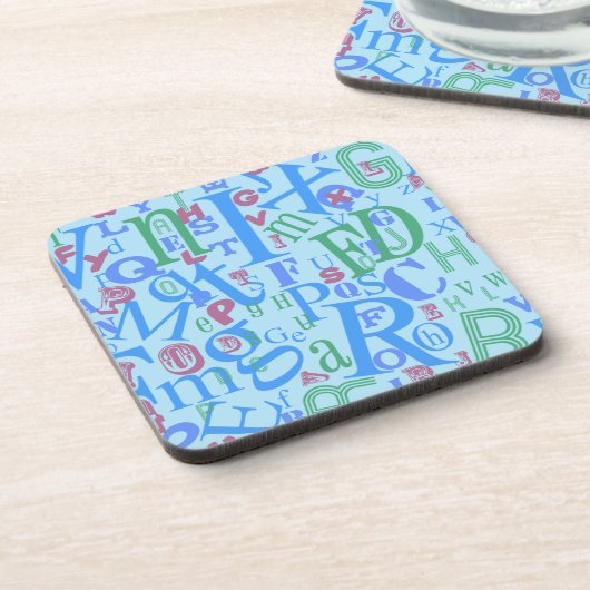 Von A bis z-Blau Getränkeuntersetzer (Linke Seite)