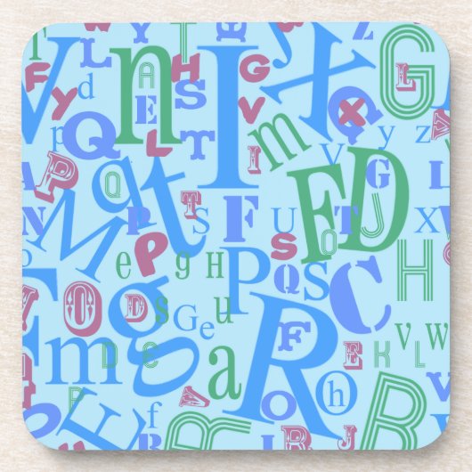 Von A bis z-Blau Getränkeuntersetzer (Vorderseite)