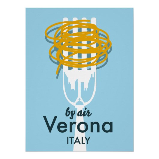 Von Air Verona Italien Retro-Reiseplakat. Metal Pr Poster (Vorderseite)
