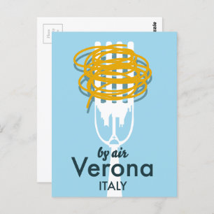 Von Air Verona Italien Retro-Reiseplakat. Postkarte