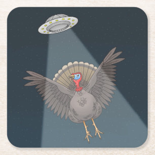 Von Aliens vor dem Thanksgiving-Dinner gerettet Rechteckiger Pappuntersetzer