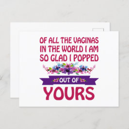 Von all den Vaginas in der Welt bin ich aus deinen Postkarte