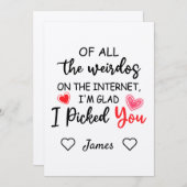 von all den verrückten Sachen im Internet, habe ic Einladung (Vorne/Hinten)