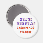 VON ALLEN DINGEN, DIE ICH VERLOREN HABE MAGNET (Vorderseite/Rückseite)