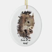 Von allen uns Nüsse Custom Christmas Eichhörnchen Keramikornament (Rechts)