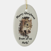 Von allen uns Nuts Weihnachtshörnchen Wasserfarbe Keramik Ornament (Rechts)