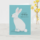 Von allen uns Ostern Grüße Weißes Kaninchen Karte (Gelbe Blume)