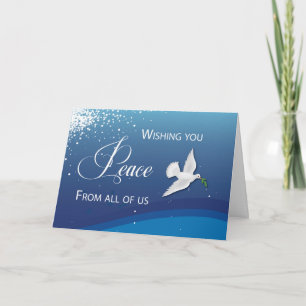 Von allen von uns Elegant Peace Blue Christmas Dov Karte