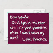 Von Amerika mit Liebe (heller Text) Postkarte (Vorne/Hinten)