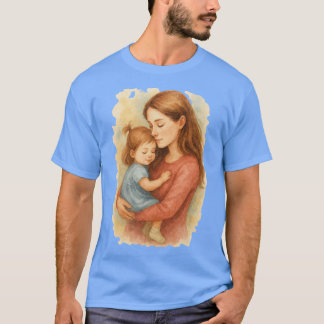 von Aquarell-Mutter-und-Kind-Illustrationen der F T-Shirt