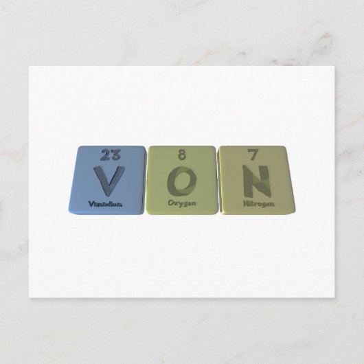 Von as Vanadium Sauerstoff Stickstoff Postkarte (Vorderseite)
