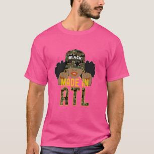 Von ATL Atlanta ATLien Black Woman Camouflage T-Shirt
