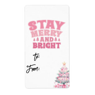 Von/auf dem Etikett Pink Niedliches Weihnachtsgesc