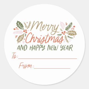 Von/auf Vintage Art Holly Berry Weihnachtsgeschenk Runder Aufkleber