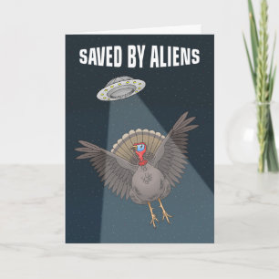 Von Außerirdischen in einem UFO gerettet Feiertagskarte