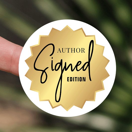 Von Author Edition Book Launch Gold Abzeichen sign Runder Aufkleber