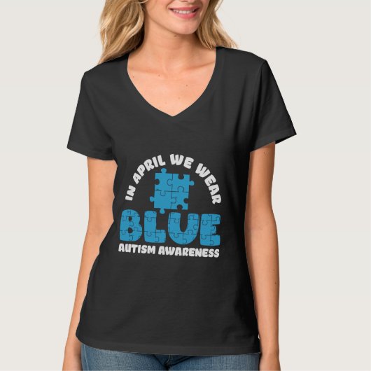 Von Autismus Unterstützung im April tragen wir Blu T-Shirt (Vorderseite)
