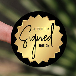 Von Autor Edition signiert Buchstart Black & Gold Runder Aufkleber