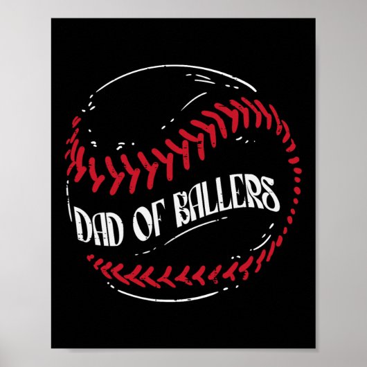 Von Ballers Baseball Funny Vathers Day Männer Dadd Poster (Vorne)