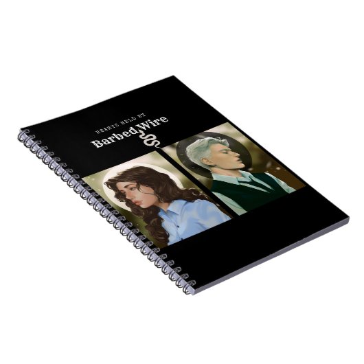 Von Barbed Wire Notebook gehaltene Herzen Notizblock (Rechte Seite)
