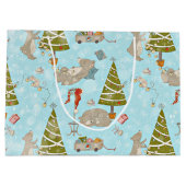 Von Bären und Weihnachten Muster für Kinder Große Geschenktüte (Rückseite)