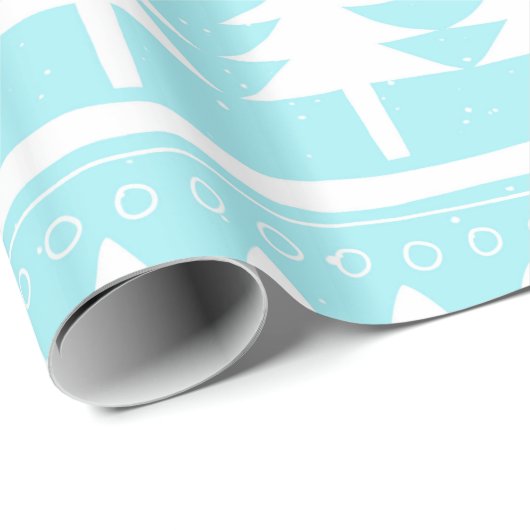 Von Bären und Weihnachts-Aquamarinen Weihnachtsmus Geschenkpapier (Rolleneckpunkt)