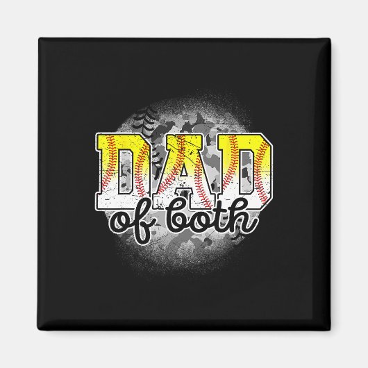 Von beiden Baseball Softball Fathers Day Baseball Magnet (Vorne)