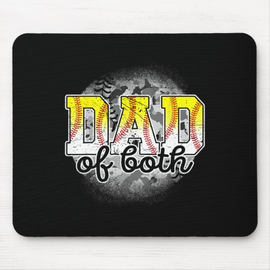 Von beiden Baseball Softball Fathers Day Baseball Mousepad (Vorne)