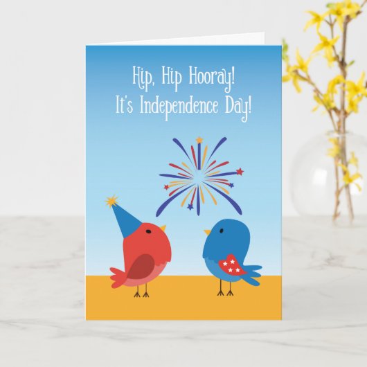 Von beiden Niedlichen Vögeln sehen Feuerwerke Karte (Gelbe Blume)