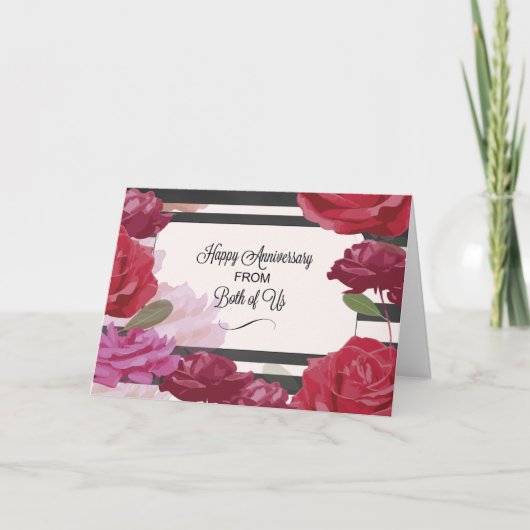 Von beiden Rose zum Hochzeitstag Karte (Vorderseite)