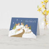 Von beiden Weihnachtsabendhäusern mit Schnee Karte (Gelbe Blume)