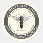 Von Bienen Bienenwachs-Bonbon-Gütesiegel Elfenbein Runder Aufkleber (Vorderseite)