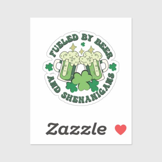 Von Bier und Shenanigans gespeist Aufkleber (Blatt)