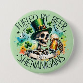 Von Bier und Shenanigans gespeist Button (Vorderseite)