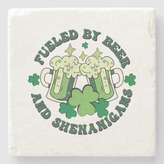 Von Bier und Shenanigans gespeist Steinuntersetzer (Vorderseite)