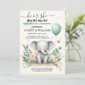 Von Big Zoo Baby White Elephant Birth Gender Revea Einladung (Stehend Vorderseite)