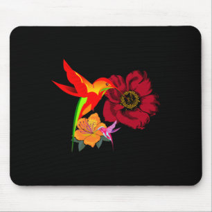 Von Blume Fütternd Vögel Grafik Mousepad