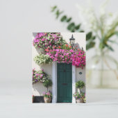 Von Blume umgebene Türe Postkarte (Stehend Vorderseite)